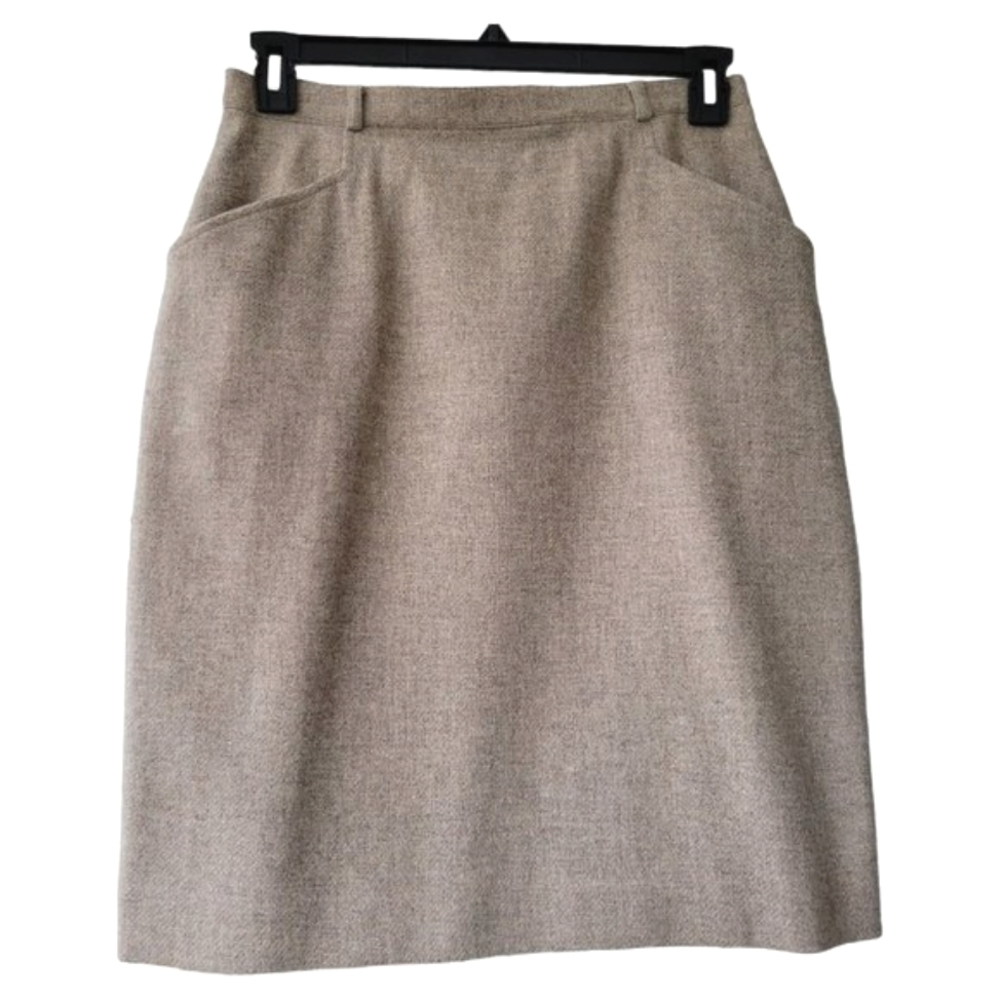 Jones New York Tan Straight Knee-High Wool Skirt Women’s Size 14P